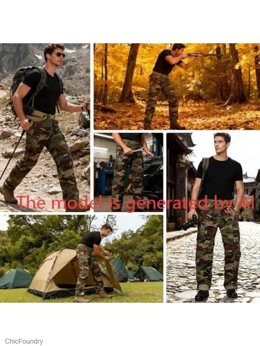 Men's Cargo Pants 8 Pockets Cotton Combat Tactical Work Pants Outdoor Military